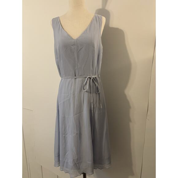Banana Republic Midi 100% Silk V Neck Dress VTG 2001 Liliac/Purple - Picture 1 of 15